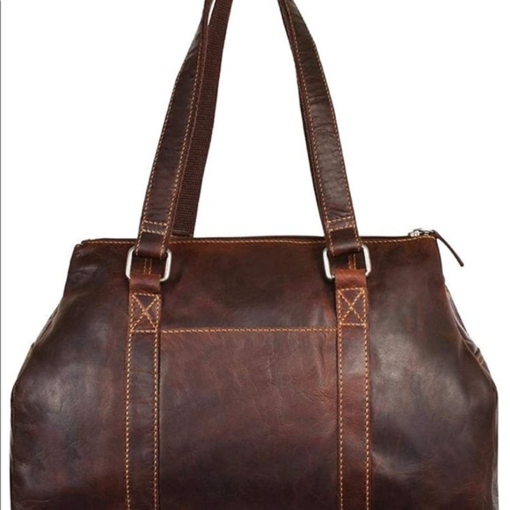 Jack Georges Brown Large Leather Bag